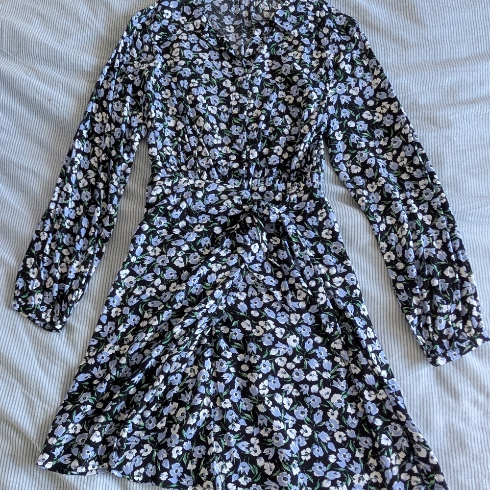 Mango Floral Long Sleeve Dress